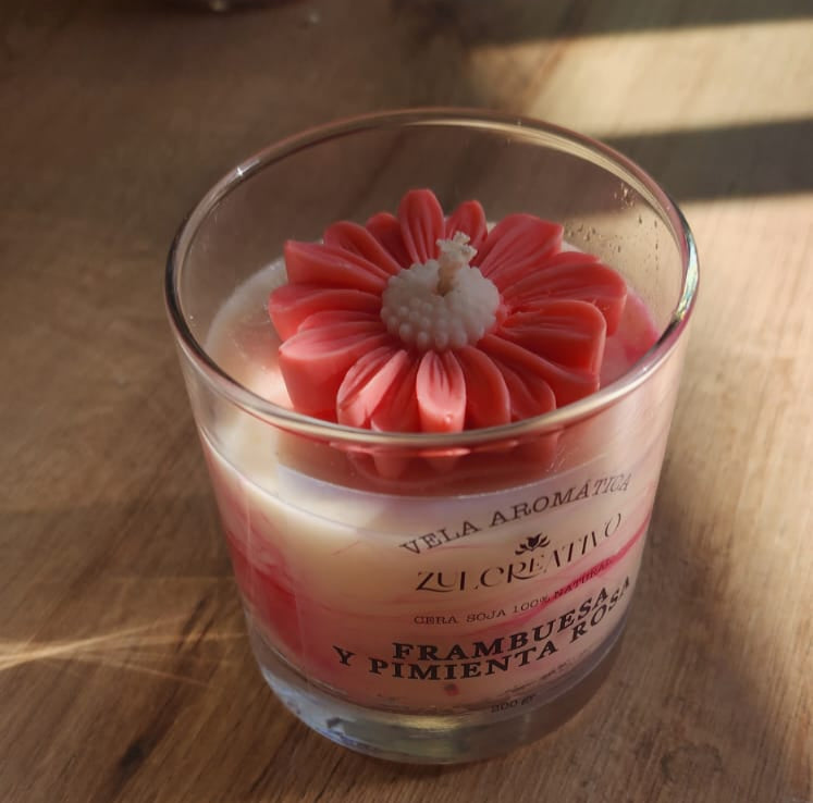 Vela Flor en Frasco